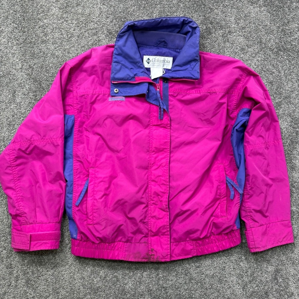 Columbia Bugaboo Jacket Shell Womens L Pink Purple Colorblock Vintage Full Zip